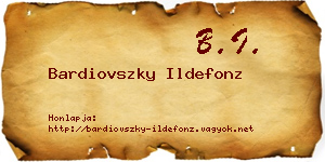 Bardiovszky Ildefonz névjegykártya